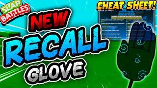 NEW Recall Glove w/(Cheat Sheet!) + How to get it! ⏱- Slap Battles Roblox