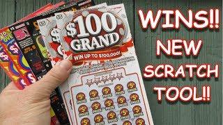 NEW LOTTERY TICKET SCRATCH TOOL MAKES IT'S DEBUT WITH SOME WINS!!