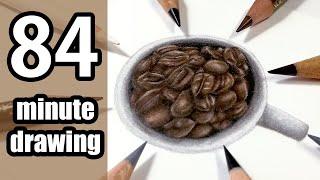 How to draw coffee bean in polychromos  How to make colored pencil food illustration drawing