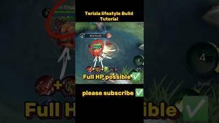 Terizla lifestyle Build Tutorial Mobile legends #ml2b #mlbb #shorts #terizla #tutorial