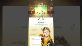 When I found almost nundo green Mankey!#pokemon#pokenongo#shiny#mankey#shorts#pOkegIrLyt