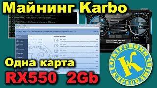 Сельский майнинг - Karbo на одной видеокарте RX550