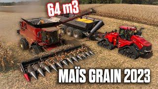  FIN des MAÏS GRAIN 2023 pour cette FERME:12 RANGS & QUADTRAC & TRANSBORDEUR 64m3 ! 