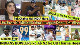 Rishabh Pant,Sarfaz OUTCLASS BattingINDIA ka COMEBACK hoga? IND VS NZ 1st Test Day4 Pak Reaction