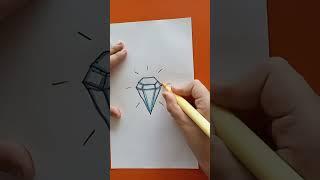 Как нарисовать Алмаз , бриллиант, Кристалл #shorts #drawing #cute #diamond