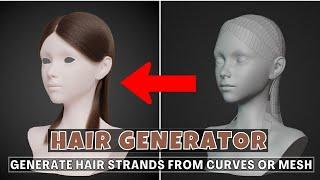 Blender Geometry Nodes : Free Hair Generator | Generate Hair from Curves or Mesh