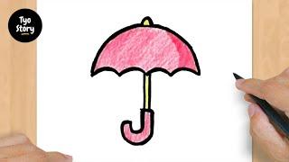 #183 How to Draw an Umbrella - Easy Drawing Tutorial