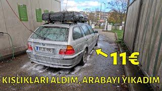 BMW F31 335i'nin kışlık tekerleklerini aldım ve 11€'ya E46'yı yıkadım (aslında sadece su tuttum...)