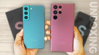 Samsung Galaxy S22 and S22 Ultra Unboxing!