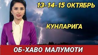 13-14-15 ОКТЯБРЬ  КУНЛАРИ УЧУН ОБ ХАВО МАЛУМОТИ, ob havo