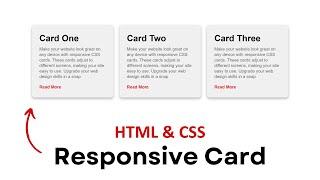 Creating Responsive Card In HTML  CSS | Card Design HTML CSS