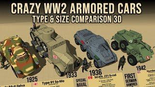 Crazy WW2 Armored Cars Type & Size Comparison 3D