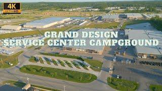 4K Drone Footage - Grand Design RV Service Center Campground & Factory - Elkhart, Indiana