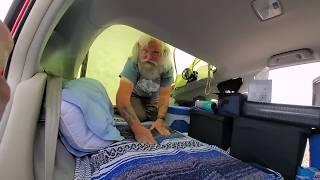Car Tour of a  Prius Turned  Into a Cozy Home for $99!