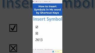 Insert Symbols in Ms word by Shortcut Keys | Ms word Master Use this Secret Symbol Trick  #msword