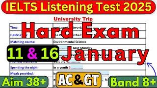 HARD LISTENING TEST IELTS 4 JANUARY & 11 JANUARY 2025 ANSWERS | IELTS 2025 | IDP & BC