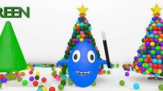 Learn Colors for Children with 3D Dippin Dots Christmas Tree Rainbow Eggs Surprise