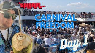 Carnival Freedom Cruise Day 1 Uncensored- Sail Away, Interior Stateroom, and More!