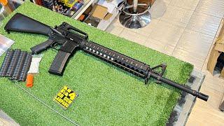 MC6620Mปืนยาวอัดแก็สบอดี้โลหะโมเดล M16A4 GAS BLOW BLACK AIR GUN ค่ายโกเด้นอีเกลิ้น จีนกงGEรีวิวทดสอบ