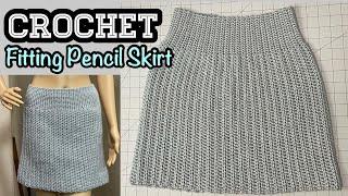 Crochet Fitting Pencil Skirt || Basic Skirt All Size|| Beginner Friendly Crochet