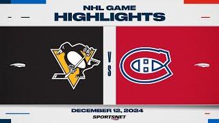 NHL Highlights | Penguins vs. Canadiens - December 12, 2024