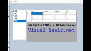 Visual Basic.NET: Fill datagridview from database depend on checkedlistbox checked items in VB.NET