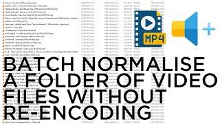 Batch Normalise A Folder Of Video Files Without Re-encoding