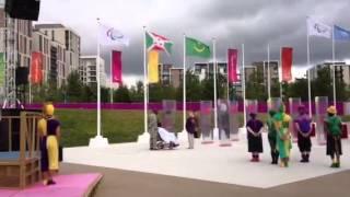 Tajik Anthem in the Paralympic Village