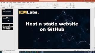 Hosting a static website using github pages | Web Developemt | Tutorial | IEMLabs