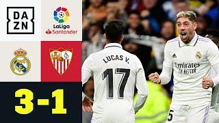 Valverde mit Traumtor! Real macht kurz ernst und siegt: Real Madrid - FC Sevilla 3:1 | LaLiga | DAZN