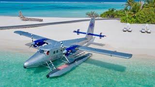 Maldives Seaplane Flight 4K | Flying to a secret ultra-luxury resort (incredible views)