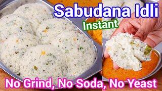 Instant & Healthy Sabudana Idli Recipe - No Grind, No Soda, No Yeast | Sago or Sabakki Idli