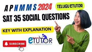 AP NMMS 2024-25  SAT Key with Explanation  NMMS SAT Social 35 Questions Answers