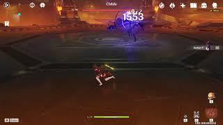 Solo Amber(Level 59) vs Childe(Level 90)(No hit run, no food buff, no essential oil)|Genshin Impact