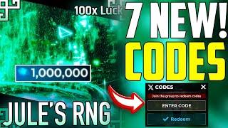 *NEW CODE* ALL WORKING CODES FOR JULES RNG IN 2025 - ROBLOX JULES RNG CODES - RNG CODE