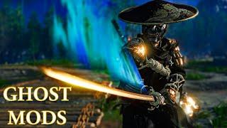 Ghost Of Tsushima Pc Mods : Ghost Armor Black Gold & Fire Katana Slash | Combat SHOWCASE