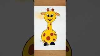 Giraffe drawing #shorts #giraffe #colouring #ytshorts