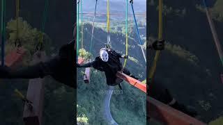 Bungee Jumping With Rope In Beautiful Place, Funny And Exciting#funny