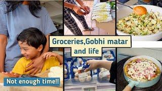 Grocery shopping I Gobhi matar & Okonomiyaki I Husband loves south Indian movies