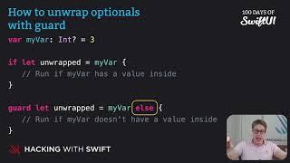 How to unwrap optionals with guard – Swift for Complete Beginners