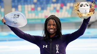 Erin Jackson wins first career Olympic gold medal in women's 500m