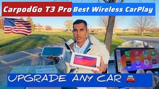 Carpodgo T3 Pro / 60fps Wireless CarPlay Apple Android Full Review Unboxing #carpodgo #carplay