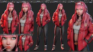 Blender 3D Character Creation (Timelapse) - Sculpting Zero Two