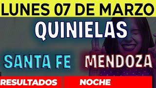 Resultados Quinielas Nocturna de Santa Fe y Mendoza, Lunes 7 de Marzo