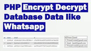 PHP Encrypt Decrypt Database Data like Whatsapp