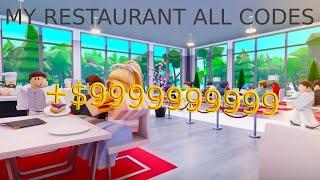 ROBLOX MY RESTAURANT CODES