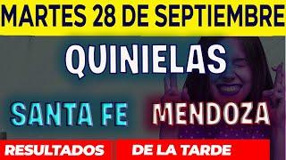 Resultados Quinielas Vespertinas de Santa Fe y Mendoza, Martes 28 de Septiembre