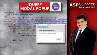 Using jQuery Modal Popup in ASP.Net MVC