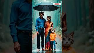 Cute kitten's enjoying with their parents  #cat #cute#family #ai#shorts#youtubeshorts#anmals#anime