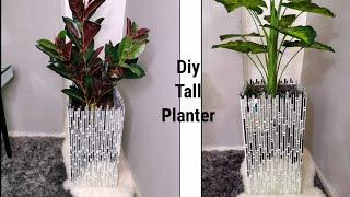 DIY TALL INDOOR PLANTER/MIRROR PLANTER using subway tiles